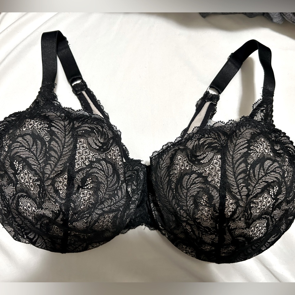 Black Lace Unlined Bra